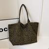 Vintage Leopard Double-Sided Shoulder Bags for Women Casual Large Capacity Ladies Shopping Tote Cool Girls Underarm Bag Handbags