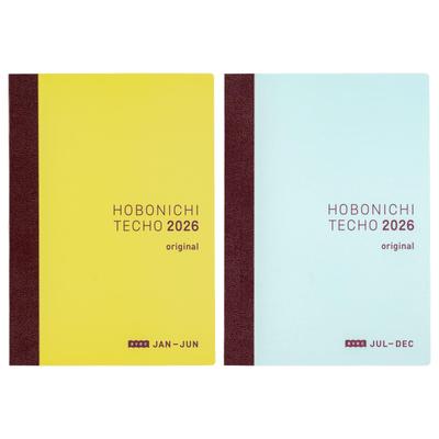 Hobonichi Techo 2026 Original A6 Planer mit [1 Tag pro Seite, geteiltes Jahr (Jan Start), Montag Start]