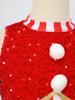 Girls Candy Cane Costume Sleeveless Stripes Sequins Bodysuit Figure Skating Jumpsuit Christmas Party Outfit