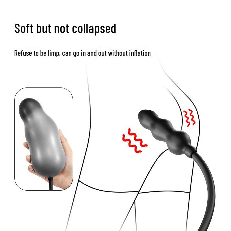 Enhanced Dual-Head Inflatable Anal Plug with Adjustable Expansion Beads