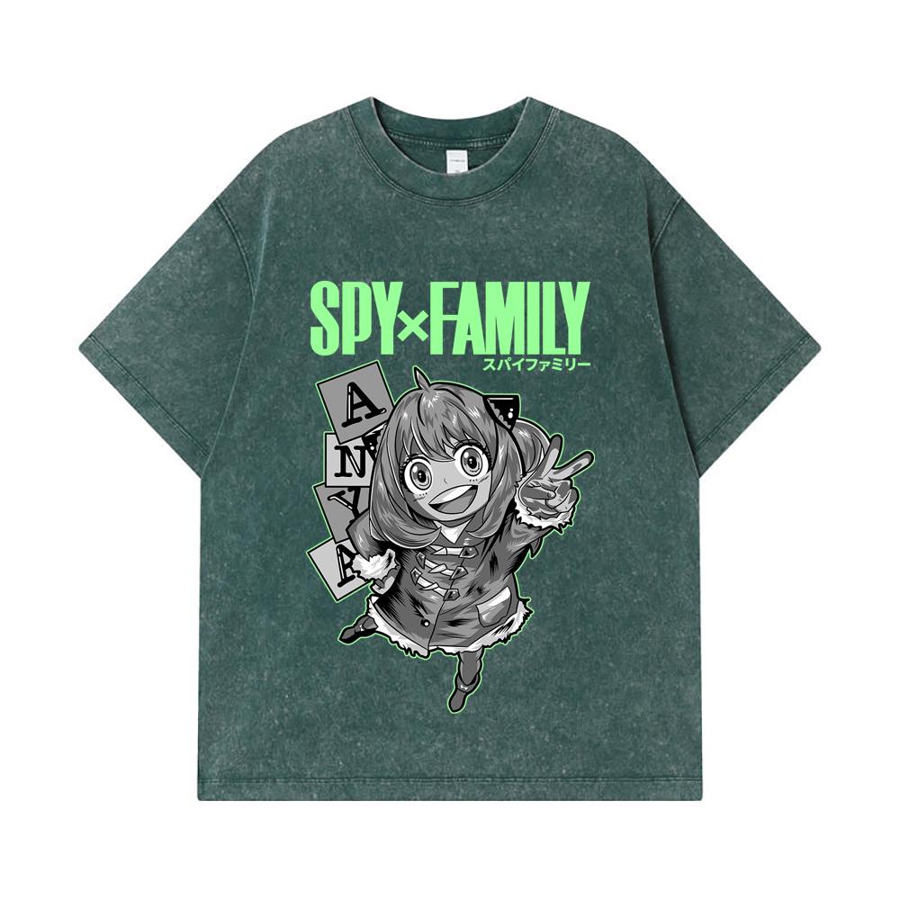 275 GSM Washed T-shirts 100% Cotton Spy x Family V5 Anya Print Unisex Heavy Cotton T Shirt