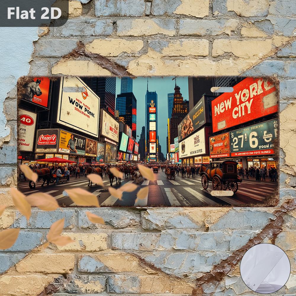 D Flat pc Vintage Wall Sign Suitable for Use in the Living Room Bar Garage UV Printed Retro Metal Plaque with Suitable