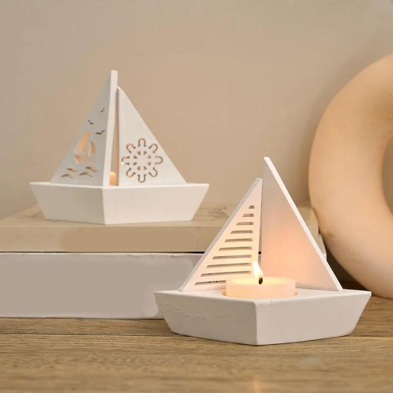 Top Quality Sailboat Candle Holder Silicone Mold DIY Candle Making Home Decoration And Craft Projects Sail Shape Candlesticks