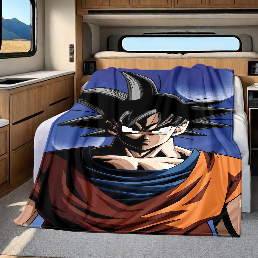 1PC DRAGON BALL Print Flannel Blanket, High quality All Seasons, Home Decor, Warmth and Comfort, Perfect for Christmas Gifts