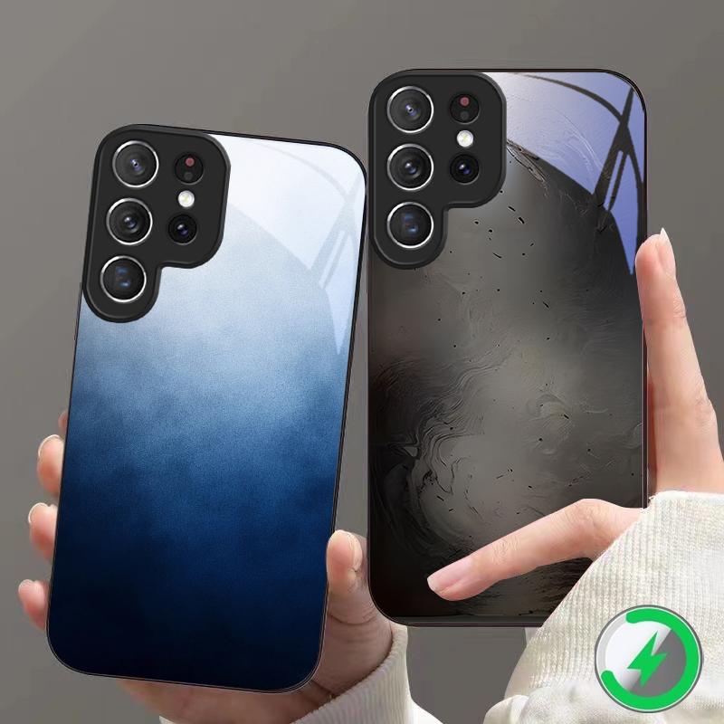 Color and texture fusion Suitable For Samsung Galaxy S25 Ultra S20 FE S21 S22+ S23 Plus S24 S26 Edge magnetism Glass Phone Casee