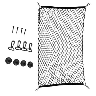 Space Saving Nylon Trunk Organizer Elastic Car Storage Net With Secure Hook For Luggage Safety Small Item Containment