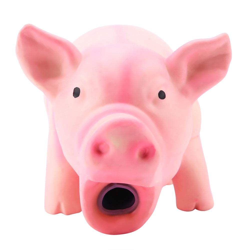 1 Stück Süßes Gummi-Geräuschschwein Grunzen Quieken Latex Haustier Kauspielzeug für Hund Quietscher Kautraining Welpenzubehör Haustierprodukte GYH