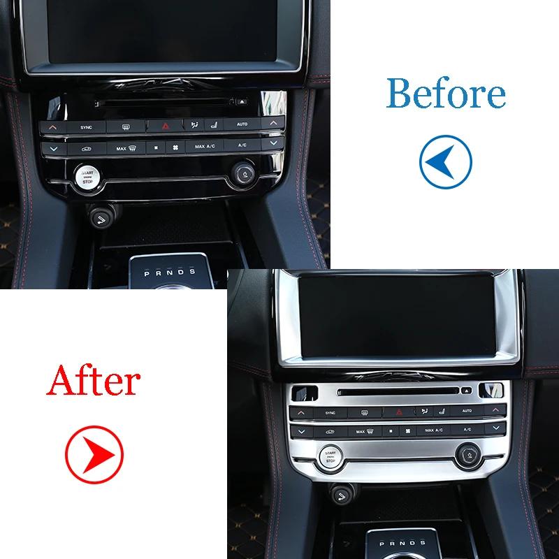 For Jaguar XE XF XFL F-PACE F Pace 2016 2017 2018 Car Carbon Fiber Air Conditioning Center Mode Button Frame Trim Accessories