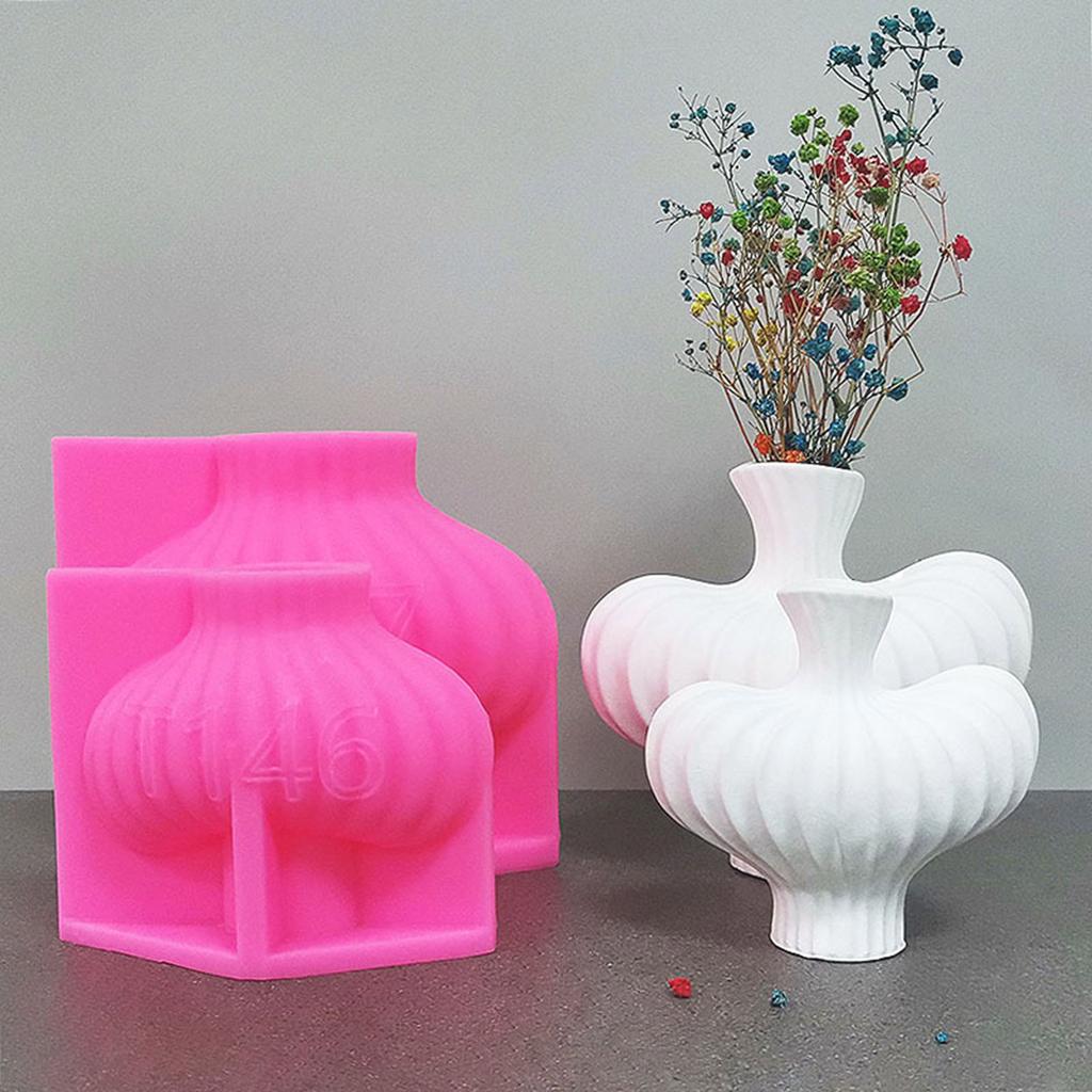 Silicone Vase Moulds Silicone Planter Molds Striped Shape Craft Molds Sculpture Moulds Suitable for Flower Arrangements