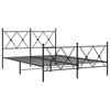 VidaXL Cadre de Lit Métal avec Tête de Lit/Pied de Lit, Sommier à Lattes, Lit Adulte, Lit Double de Chambre à Coucher 376521