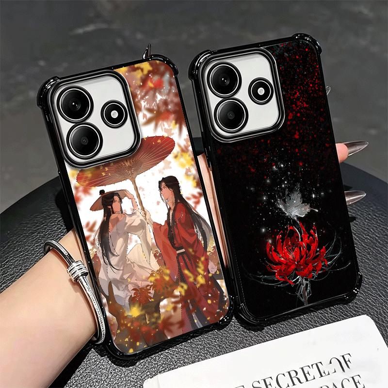Heaven Official's Blessing Anime Plating Phone Case For Xiaomi Redmi Note 14 15 Pro Plus 13 12 11 11S 11T 10 9S 9 5G Anti-Fall A