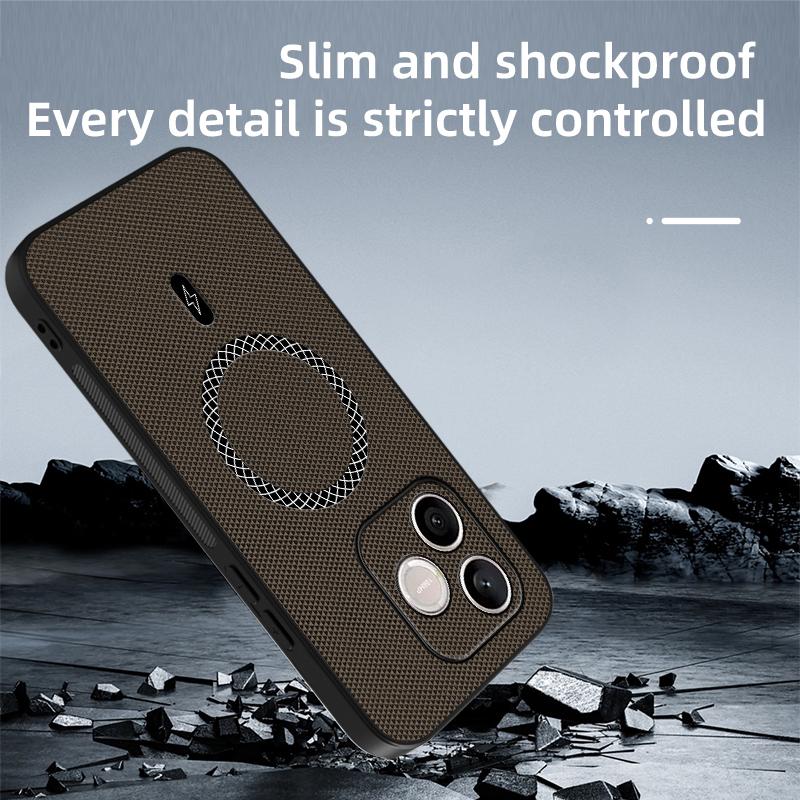 3D Leather Texture Wireless Charging ShockProof Magnetic Case For Honor 600 Lite Honor600Lite 5G Phone Cover