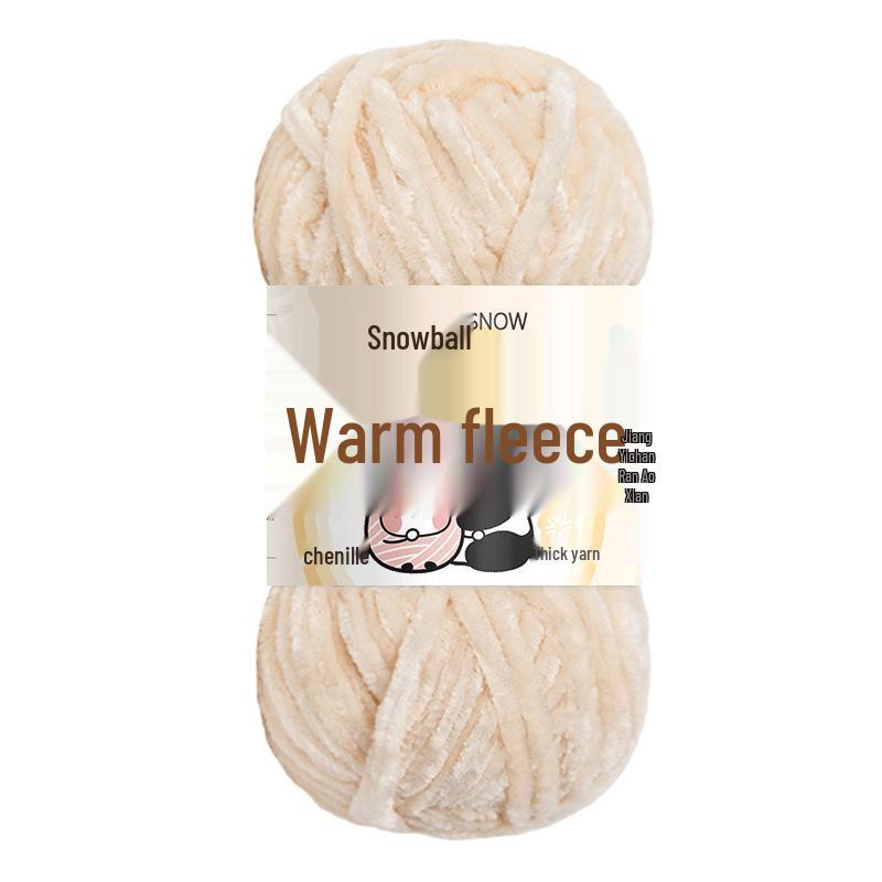 Jiate Snowball Chenille Yarn: Cozy, Thick, Fluffy Yarn for DIY Crochet, Gold Velvet Knit, Shoes, and Scarf Projects.