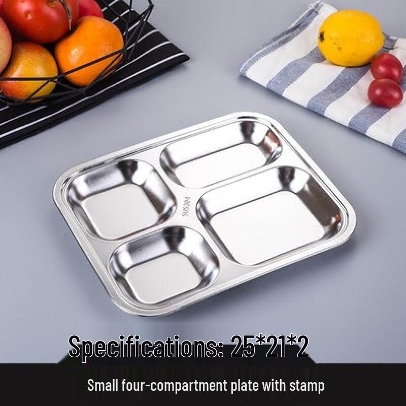

304 Stainless Steel Round Divided Lunch Tray