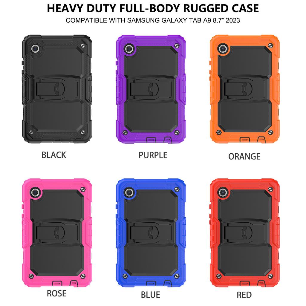 Suitable for Samsung A9 2023 Rugged Tablet Protective Case, Silicone Anti-drop Shell, C-type Stand, Direct from the Factory