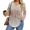 Womens Plus Size Long Sleeve Shirts  V Neck Tunic Tops Basic Loose Fit Tee Tops