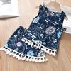 Girls' Floral Chiffon Set Summer New Item for Baby Girls Children's Camisole Top Lace Shorts Two-piece Set