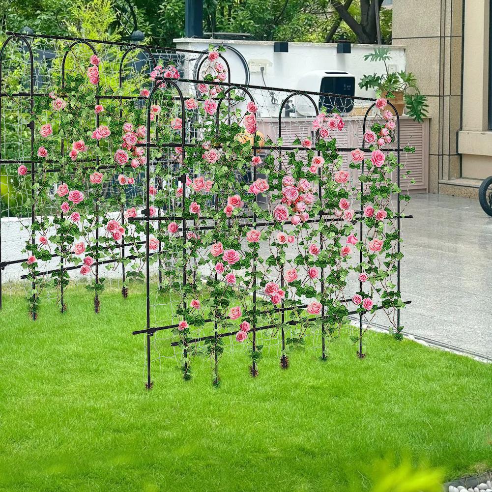Garden Cucumber Trellis Large Metal Trellis Detachable Climbing Arch Plants Support for Vegetable Beans Fruit U-Frame Trellis