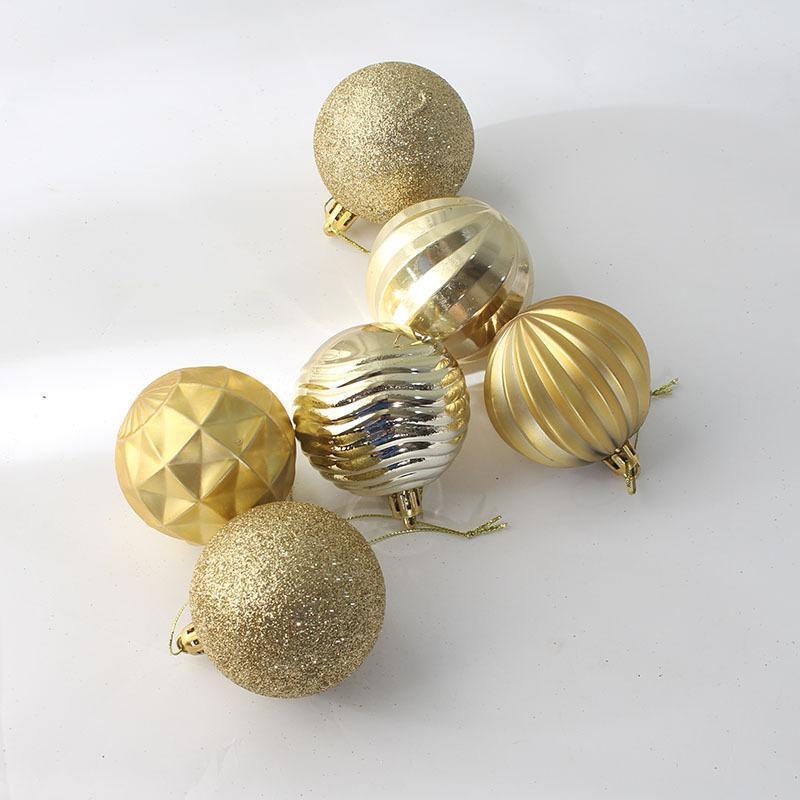 6cm Barevná galvanizovaná plastová sada vánočních koulí pro dekoraci stromku a stropu