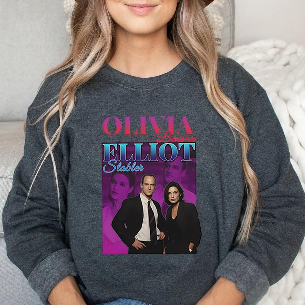 

Law and Order SVU Sweatshirt Tv Series Inspired Elliot Stabler and Olivia Benson Women s Hoodie Elliot Olivia Homage Crewneck Sweatshirt XL