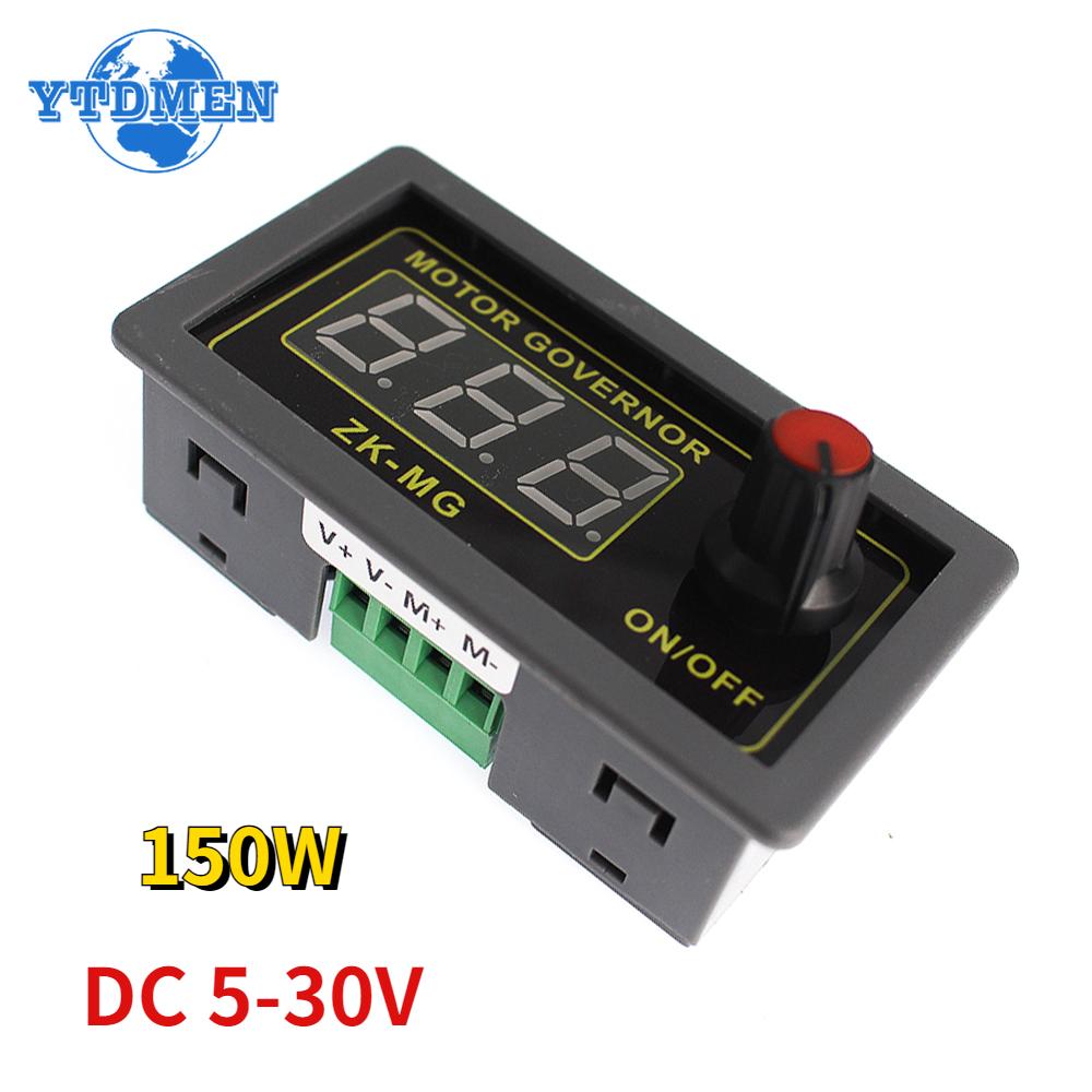 

ZK-MG Регулятор двигуна DC 5-30В 12в 24в 5А ШІМ Регульована швидкість Цифровий дисплей Енкодер Коефіцієнт заповнення Частота МАКС 15А 150Вт чорний