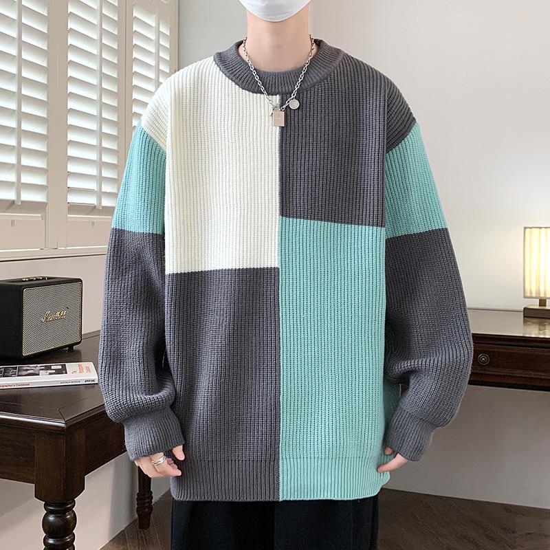 Anyang Men's Color Block Wool Sweater - Autumn/Winter 2024 Collection
