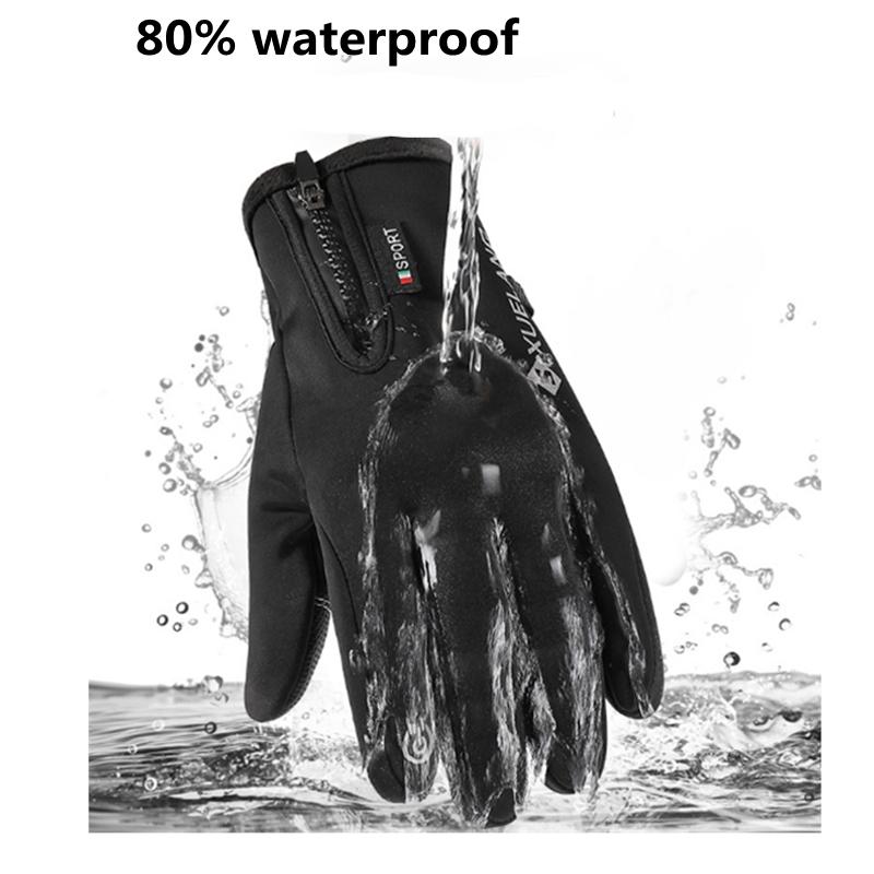 Buy Men Gloves Winter Gloves Zipper Gloves Warm Waterproof Gloves Touch