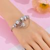Adjustable Snake Chain Bracelet With Crystal Beads And Angel Wing Charm For Women Girls Fashion Jewelry
