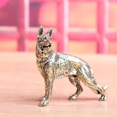 Vintage Kupfer Glückshund Miniaturen Figuren Desktop Kleine Ornamente Messing Wolf Tee Haustiere Heimdekorationen