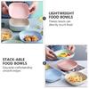 Square Cereal Bowls Set of 4, Plastic Small Bowls for Kitchen, 6 Inch Shallow Serving Bowls for Soup Salad Oatmeal Snack Dessert Ice Cream
