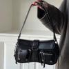 Gotic Punk Genți de subrat pentru femei Genți de umăr pentru fete Design de modă Piele PU Genți de mână vintage mici pentru femei