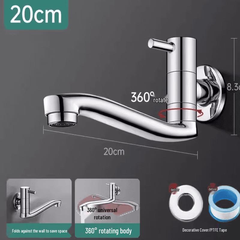 TLXT Wall-Mounted Faucet for Balcony & Washing Machine