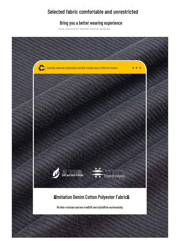 Męskie spodnie casualowe o prostych nogawkach z podszewką z polaru Douyin na zimę 2024