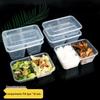 HANDUNYOU Disposable Transparent Meal Prep Containers with Lids