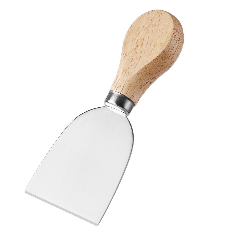 Household Steel Stainless Cheese Butter Knives with Wooden Handle Cheese Slicer Cutter Spatula Fork Kitchen Cooking Baking Tool