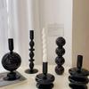 Nordic Black Glass Candle Holder: Luxurious Home Decor for Living Room Desktop