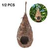 1/2PCS Bird House Natural Grass Hummingbird Bird Nest Fiber Hand-Woven Roosting Nest Bird Hut for Yard Decoration