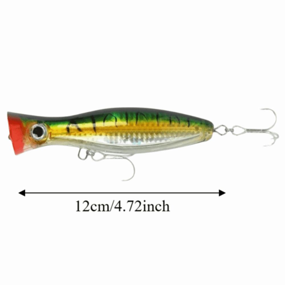 4PCS Large Size Top Water Popper Lure 12cm 43g Large Popper Seal Lure Freshwater Fishing
