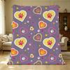 Lightweight Flannel Blanket with Cute Heart Paw Prints – Soft, Colorful Warm Throw for Home, Halloween & Christmas