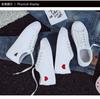 Spring and autumn chic new student Korean version of little white shoes women's love flat bottom comfortable breathable casual women's board shoes 