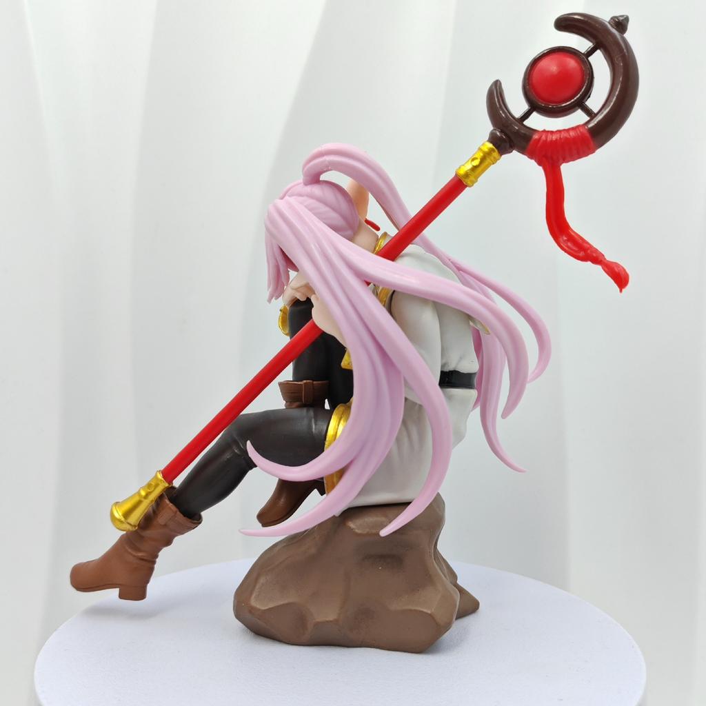 Frieren Beyond Journey'S End Frieren Figure Pink Hair With Magic Staff Pvc Action Figure Collectible Model Doll