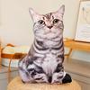 Realistic 3D Cat Plush Pillow Soft Cartoon Simulation Cat Stuffed Doll Kawaii Plush Animals Kitten Toy Sofa Cushion Sweet Gift