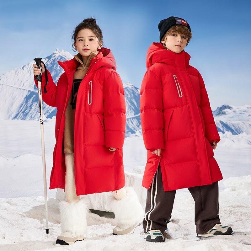 

Новый стиль экстремально холодные куртки для мальчиков и девочек, хлопковая куртка средней длины длиной до колена для родителей и детей, средняя 140cm