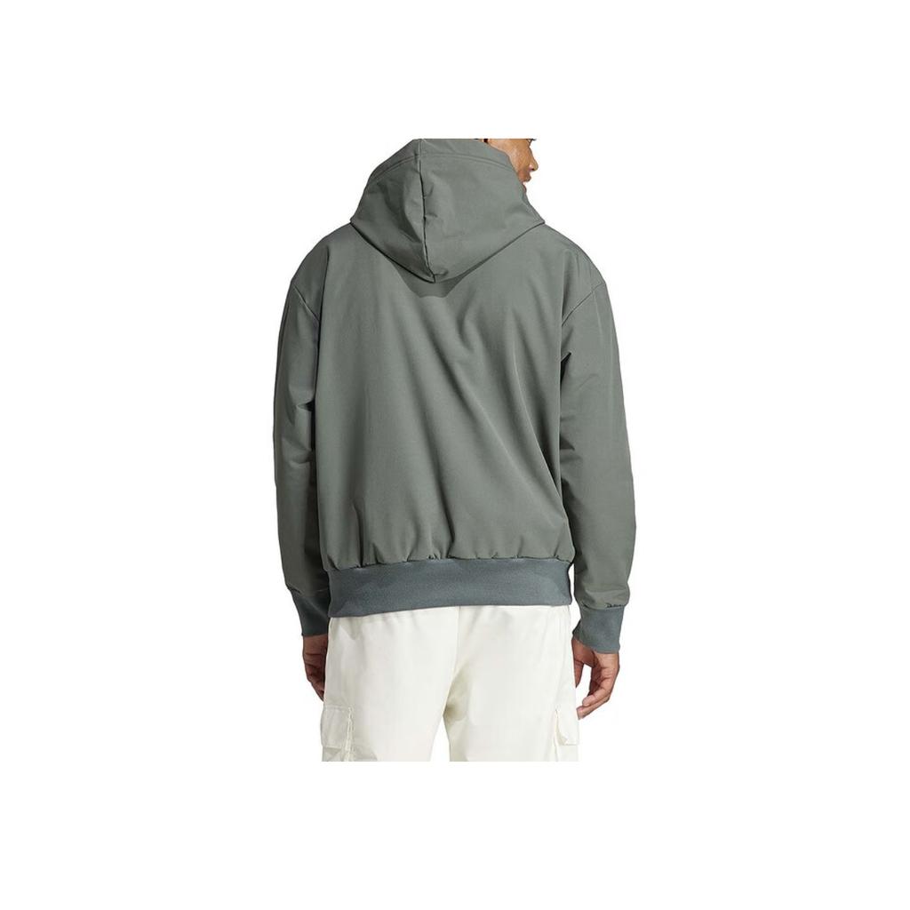 adidas Kapuzenpullover Buchstabenlogo Überschnittene Schultern Langarm-Sweatshirt Herren-Sweatshirt Grau Grün IR5182