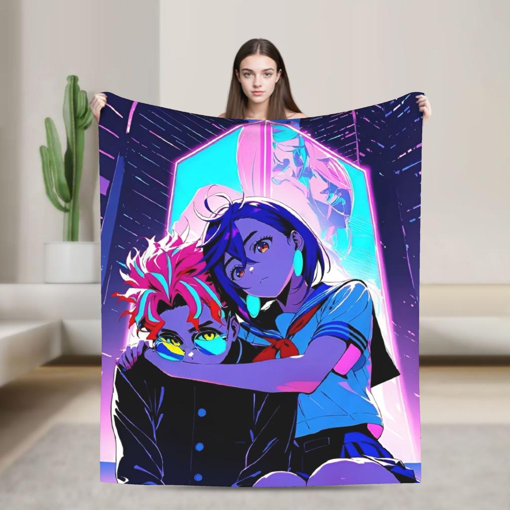Turbo Granny Dandadan Anime Blanket Street Trend Plush Throw Blanket For Living Room Airplane Travel Flannel Bedspread Bed Cover