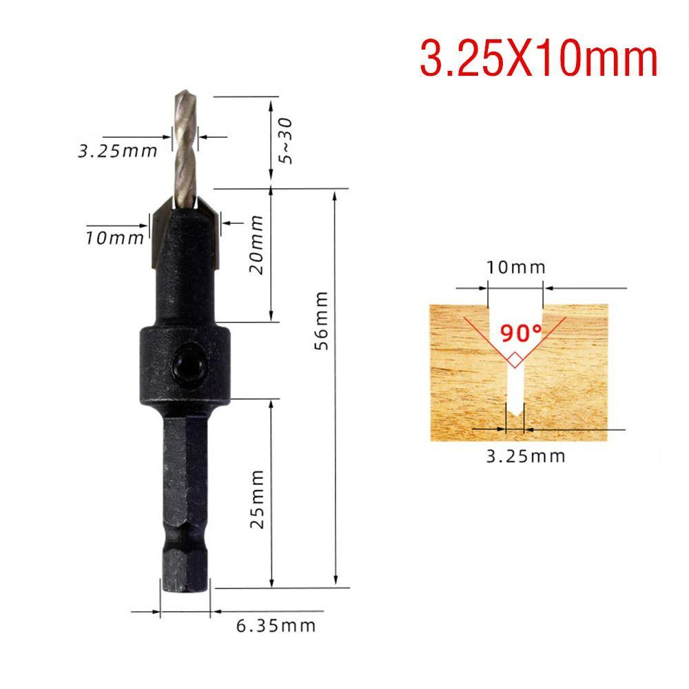 Adjustable Countersink Drill Bit Pointed Head Hex Shank Drill Durable Woodworking Drill Bit  Wood