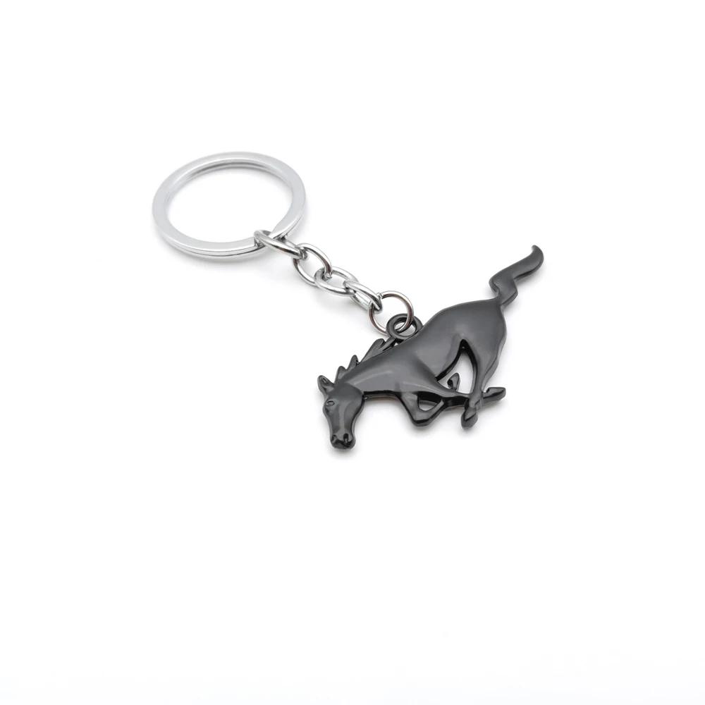 Car Sticker Hot For Ford 1PC High Quality Horse Logo Zinc Alloy Material Car Key Ring Car Keychain For Ford Mustang GT 2020 2019