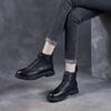 2025 autumn new short Martin boots women's V-mouth lace-up flat-bottomed short boots leather British single boots women's boots