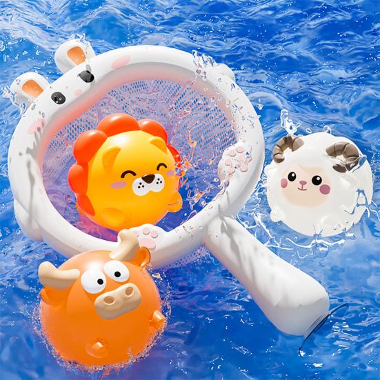 Glødende Dyr Badelekesett Uten Hull Lysende Badeleke Lysende Flytende Dyrkule Badekar Fiskespill Basketballkurv Leke for Barn