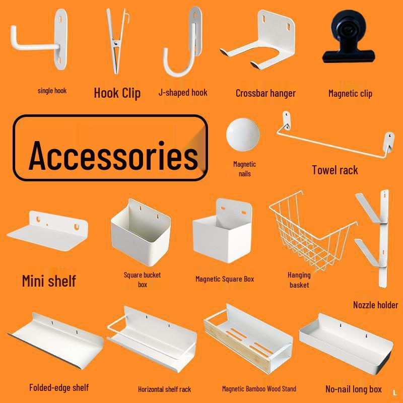 Universal Black & White Metal Plate Oval Keyhole Pegboard Hook Accessories White Rack